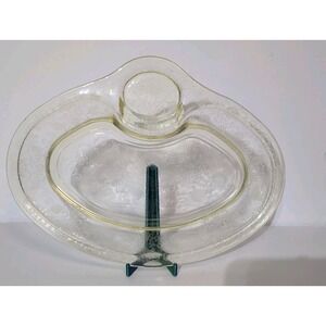 Hazel Atlas Yellow Florentine Poppy Gravy Underplate Platter Depression Glass